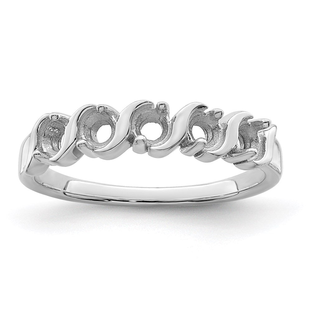 Sterling Silver Rhodium-plated Synthetic 5 Stone Mother's Ring