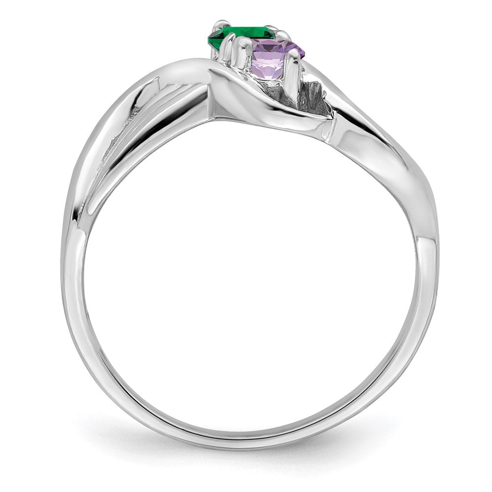 Sterling Silver Rhodium-plated family jewelry ring