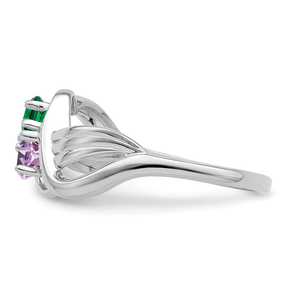 Sterling Silver Rhodium-plated Family Jewelry Ring