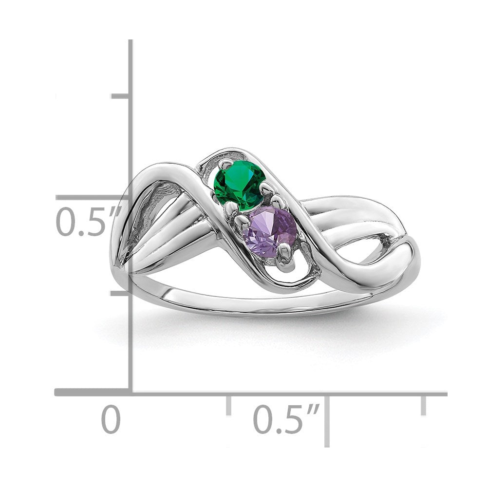 Sterling Silver Rhodium-plated family jewelry ring