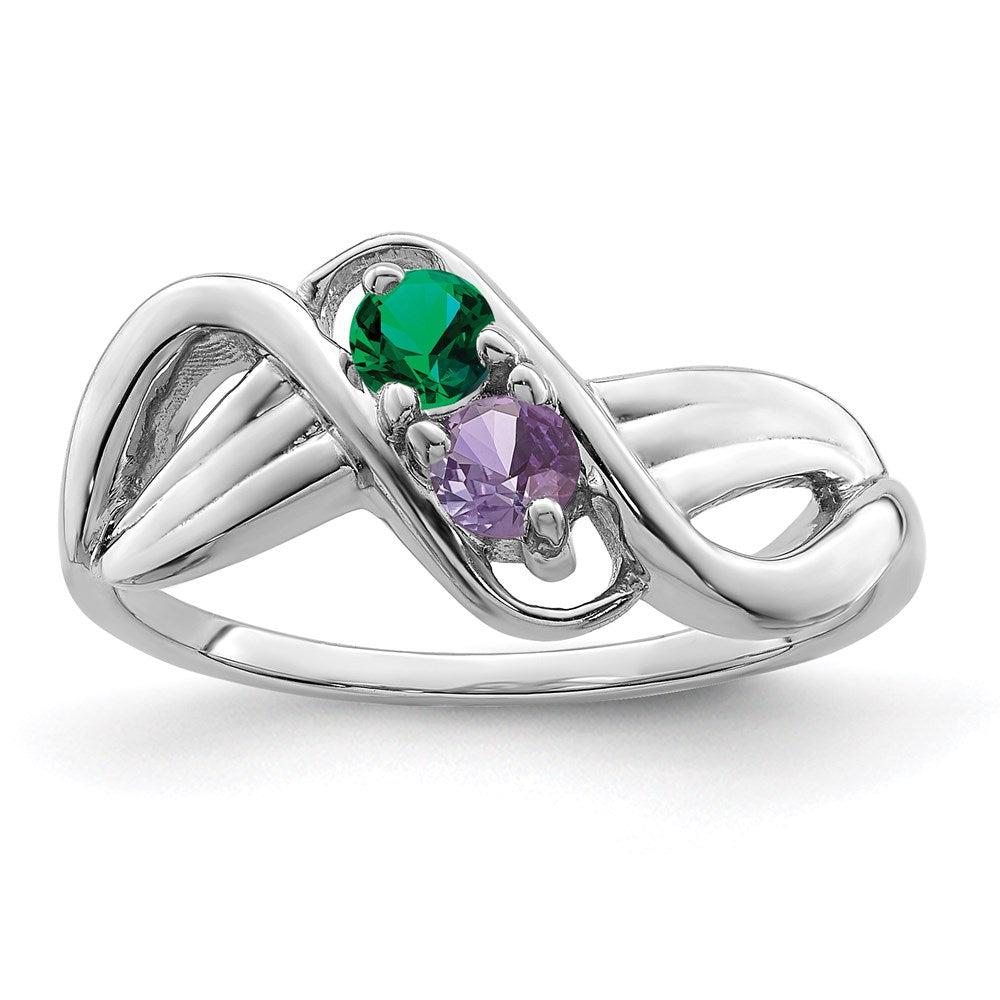Sterling Silver Rhodium-plated Family Jewelry Ring