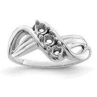 Sterling Silver Rhodium-plated Synthetic 3 Stone Mother's Ring