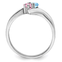 Sterling Silver Rhodium-plated Family Jewelry Ring