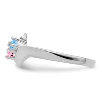 Sterling Silver Rhodium-plated Family Jewelry Ring