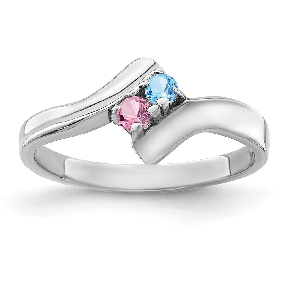 Sterling Silver Rhodium-plated Family Jewelry Ring