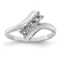 Sterling Silver Rhodium-plated Family Jewelry Mounting
