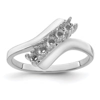 Sterling Silver Rhodium-plated Synthetic 5 Stone Mother's Ring