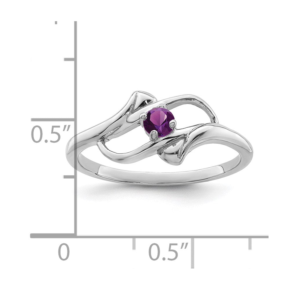 Sterling Silver Rhodium-plated Genuine Stone Family Jewelry Ring