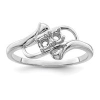 Sterling Silver Rhodium-plated Synthetic 2 Stone Mother's Ring
