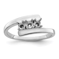Sterling Silver Rhodium-plated Synthetic 3 Stone Mother's Ring