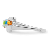 Sterling Silver Rhodium-plated Family Jewelry Ring