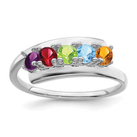Sterling Silver Rhodium-plated Family Jewelry Ring