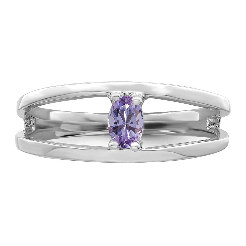 Sterling Silver Rhodium-plated family jewelry ring