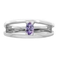 Sterling Silver Rhodium-plated Family Jewelry Ring