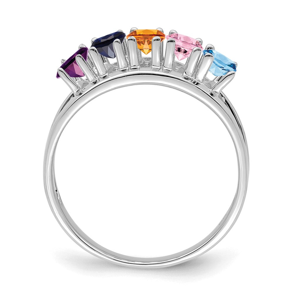Sterling Silver Rhodium-plated family jewelry ring