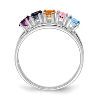 Sterling Silver Rhodium-plated family jewelry ring
