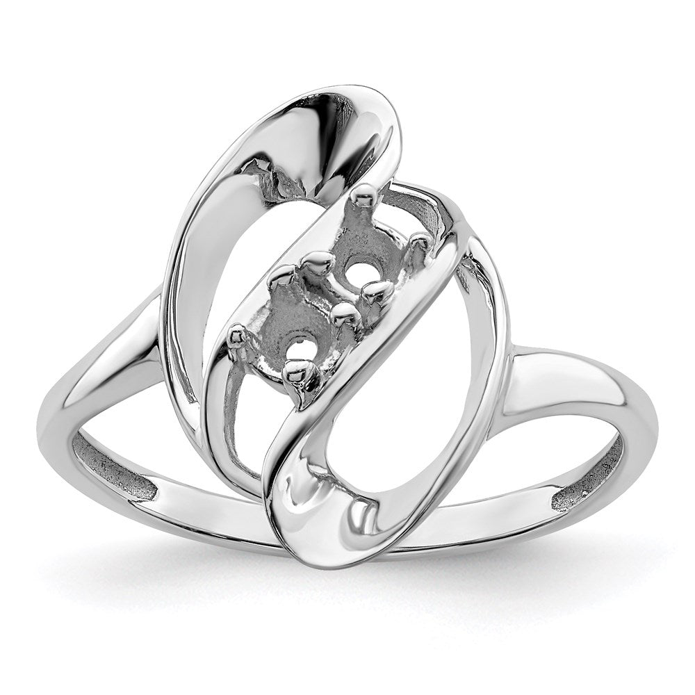 Sterling Silver Rhodium-plated Synthetic 2 Stone Mother's Ring