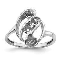 Sterling Silver Rhodium-plated Family Jewelry Mounting
