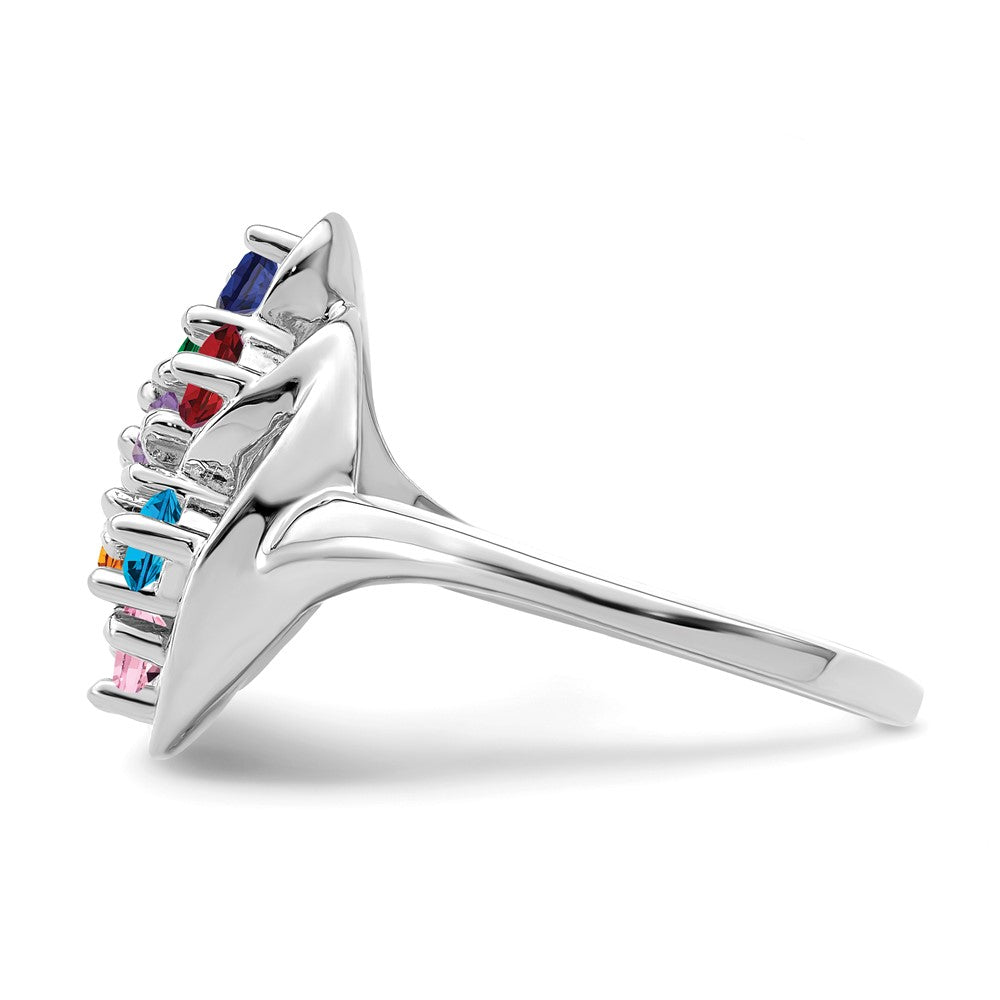 Sterling Silver Rhodium-plated Family Jewelry Ring
