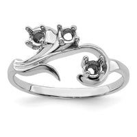 Sterling Silver Rhodium-plated Synthetic 3 Stone Mother's Ring