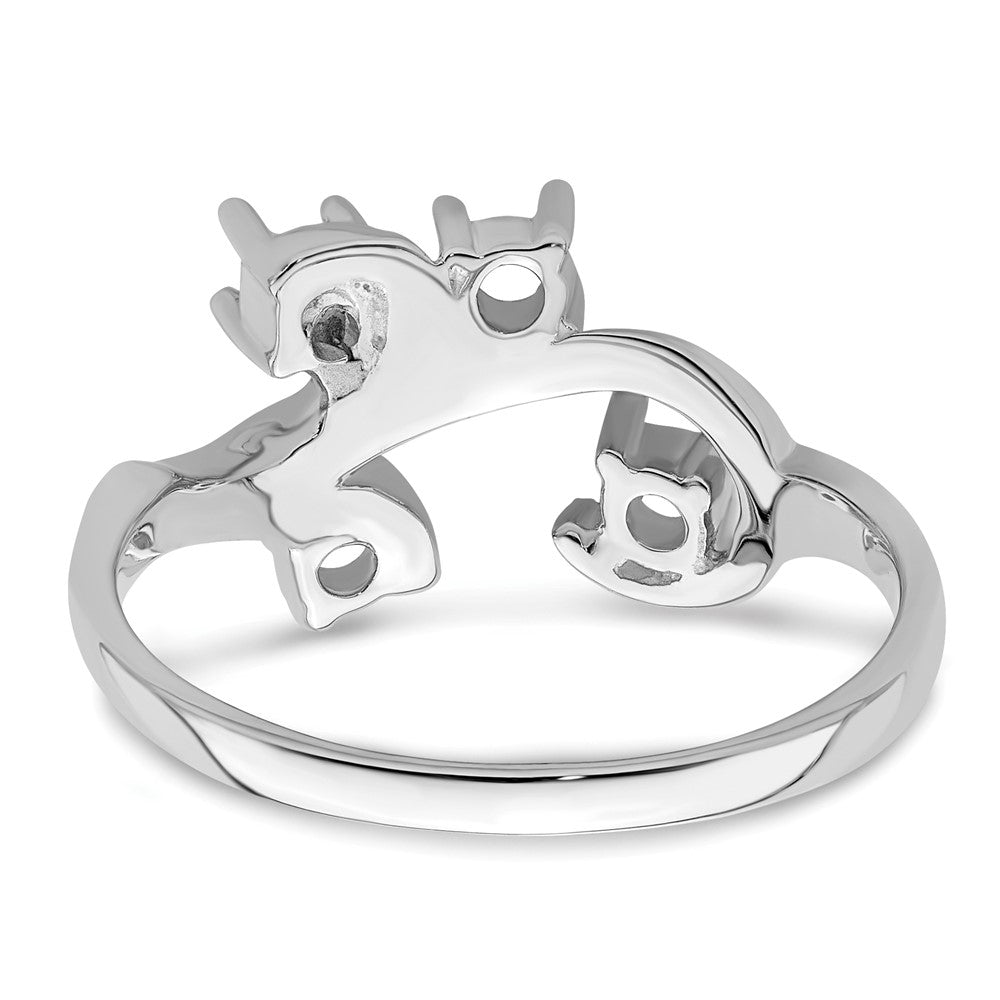 Sterling Silver Rhodium-plated Synthetic 4 Stone Mother's Ring