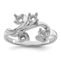 Sterling Silver Rhodium-plated Synthetic 4 Stone Mother's Ring