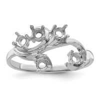 Sterling Silver Rhodium-plated Family Jewelry Mounting
