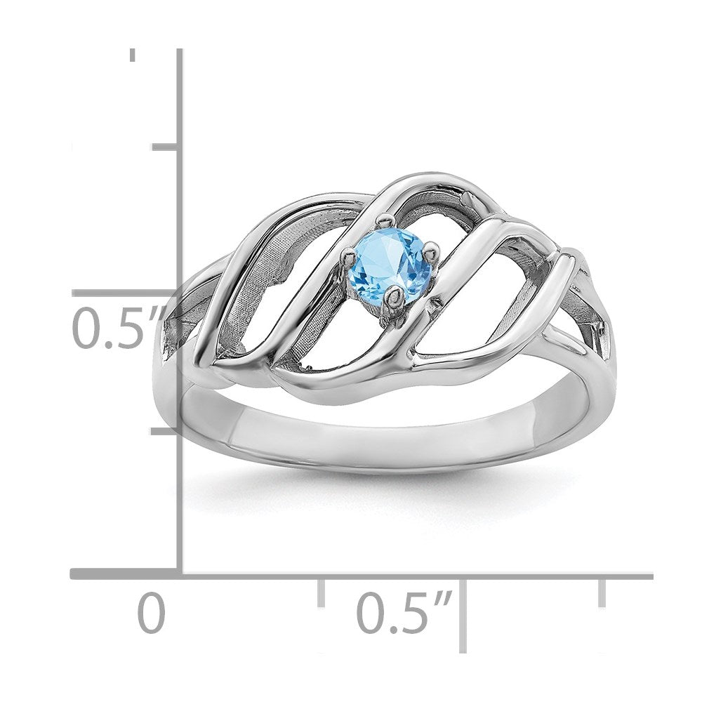 Sterling Silver Rhodium-plated family jewelry ring
