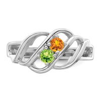 Sterling Silver Rhodium-plated Family Jewelry Ring
