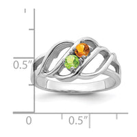 Sterling Silver Rhodium-plated Family Jewelry Ring