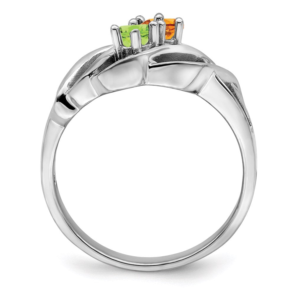 Sterling Silver Rhodium-plated family jewelry ring