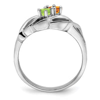 Sterling Silver Rhodium-plated Family Jewelry Ring