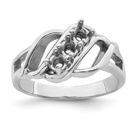 Sterling Silver Rhodium-plated Synthetic 3 Stone Mother's Ring