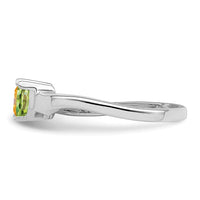 Sterling Silver Rhodium-plated Synthetic 2 Stone Mother's Ring