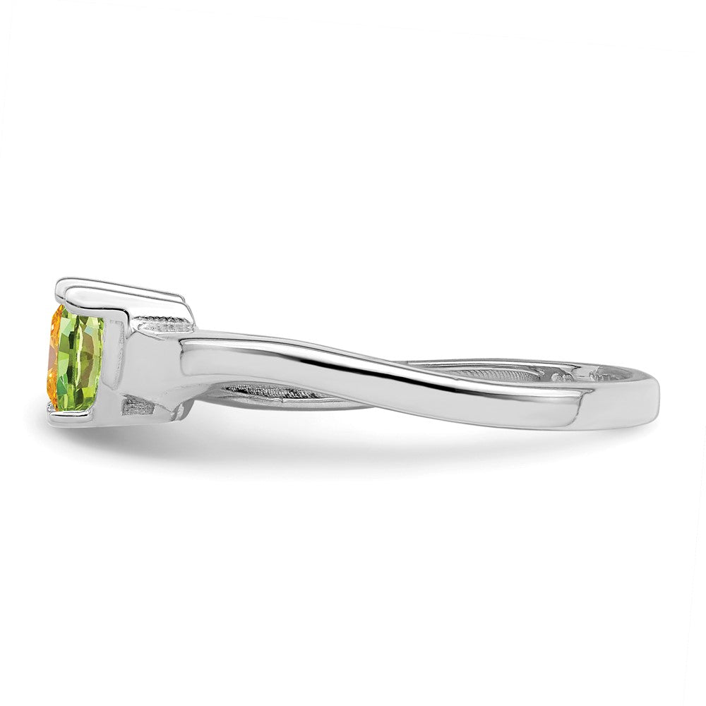 Sterling Silver Rhodium-plated Synthetic 2 Stone Mother's Ring