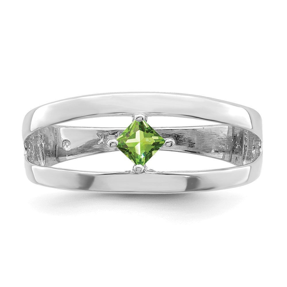 Sterling Silver Rhodium-plated Synthetic Mother's Ring