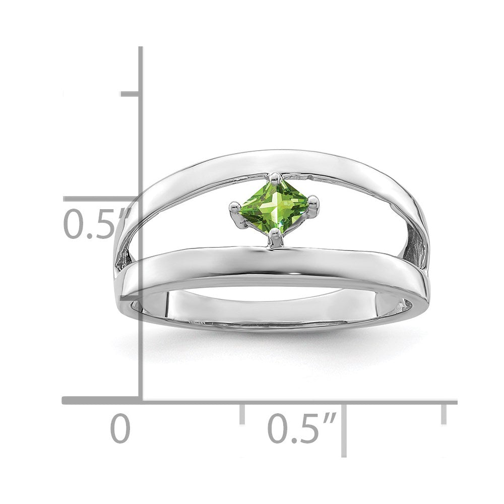 Sterling Silver Rhodium-plated Synthetic Mother's Ring
