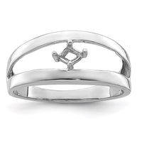 Sterling Silver Rhodium-plated Family Jewelry Mounting