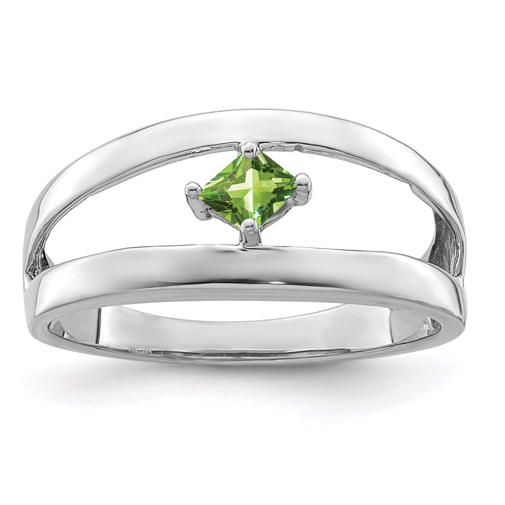 Sterling Silver Rhodium-plated Synthetic Mother's Ring