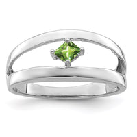 Sterling Silver Rhodium-plated Synthetic Mother's Ring