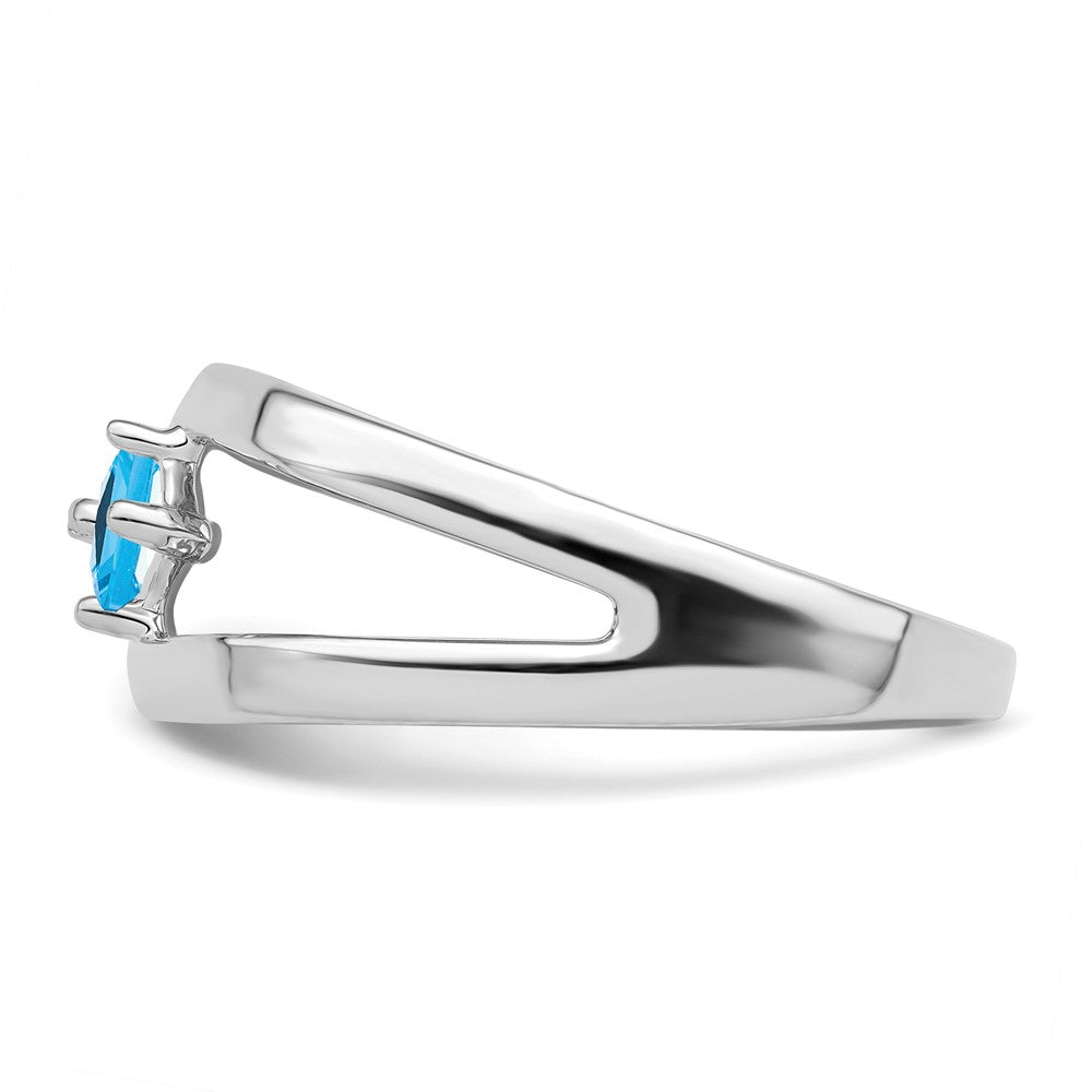 Sterling Silver Rhodium-plated Synthetic Family Jewelry Ring