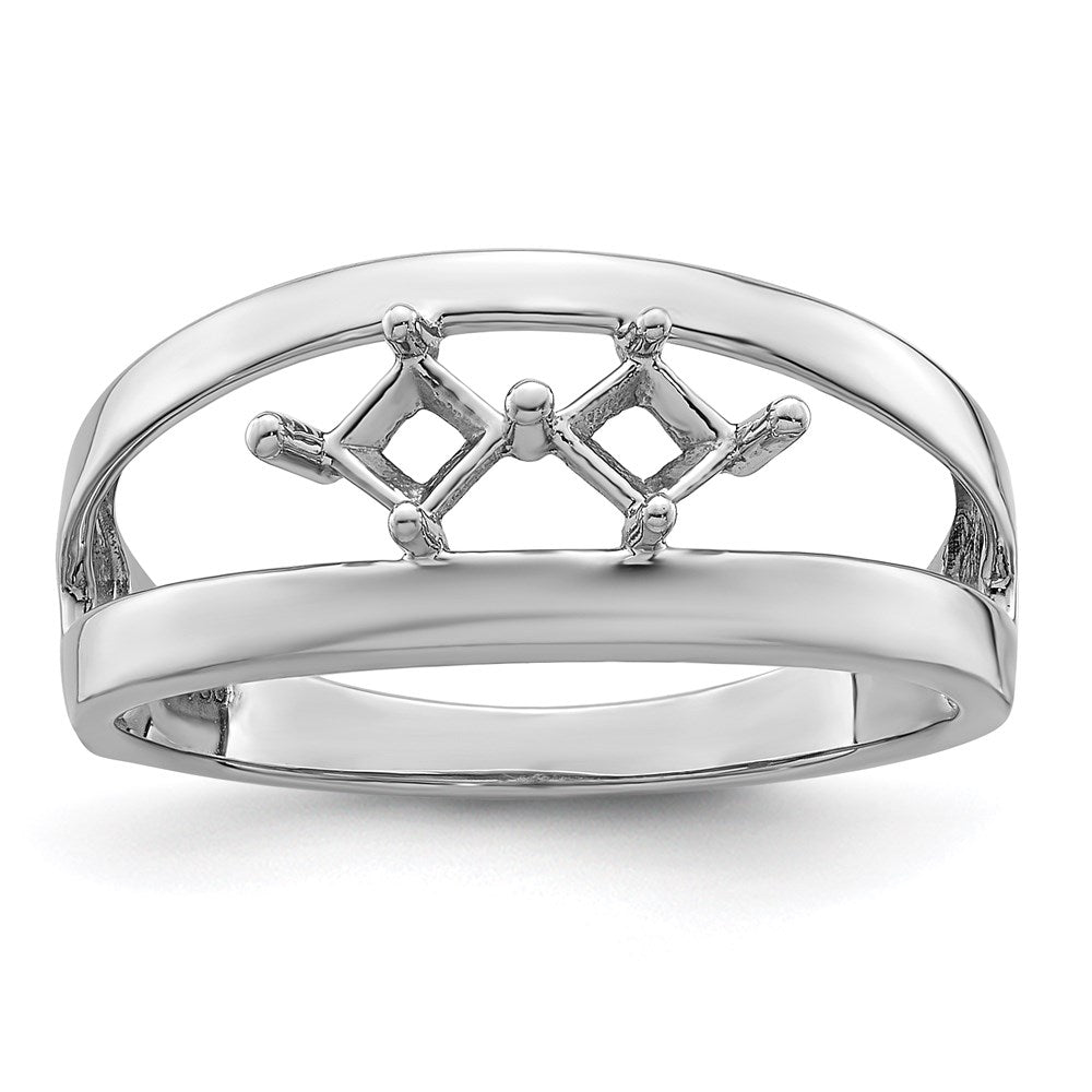 Sterling Silver Rhodium-plated Family Jewelry Mounting