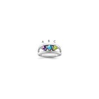 Sterling Silver Rhodium-plated Synthetic Family Jewelry Ring
