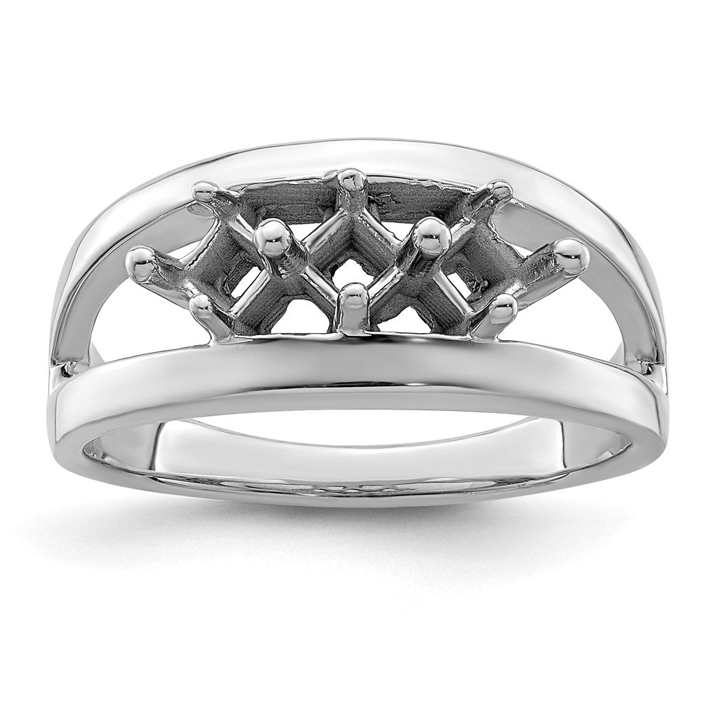 Sterling Silver Rhodium-plated Synthetic Family Jewelry Ring