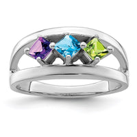 Sterling Silver Rhodium-plated Family Jewelry Mounting