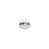 Sterling Silver Rhodium-plated Synthetic Family Jewelry Ring