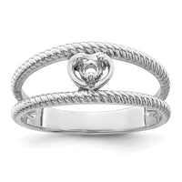 Sterling Silver Rhodium-plated Synthetic Single Stone Mother's Ring