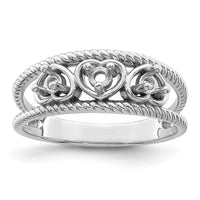 Sterling Silver Rhodium-plated Synthetic Family Jewelry Ring