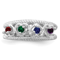 Sterling Silver Rhodium-plated Family Jewelry Mounting