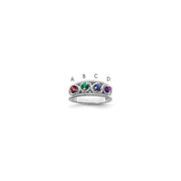 Sterling Silver Rhodium-plated Synthetic Family Jewelry Ring